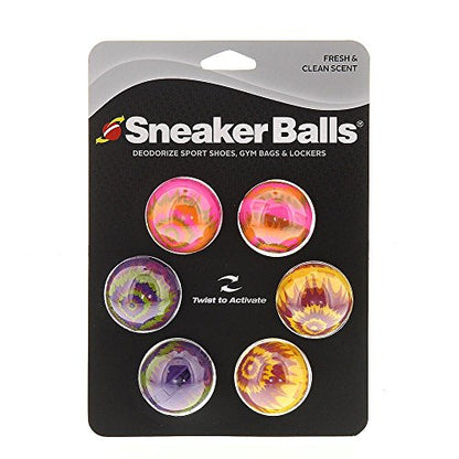 Sneaker Balls Odor-Fighting Shoe Fresheners, Eliminates Unpleasant Smells, Perfect For Sneakers, Gym Bags, Gear Bags, Drawers, Lockers, And More!, Radial Tie Dye, 6 Pack - color: Tie Dye (Fresh & Clean), style: 6 Pack