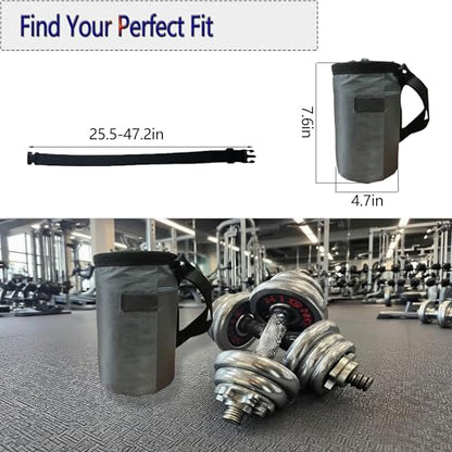 Rock Climbing Chalk Bag & Bouldering Bucket, 7.5" Oxford with Zipper Pocket - Lightweight Gym Accessories for Men Women (Black/Charcoal Grey) - color: Grey