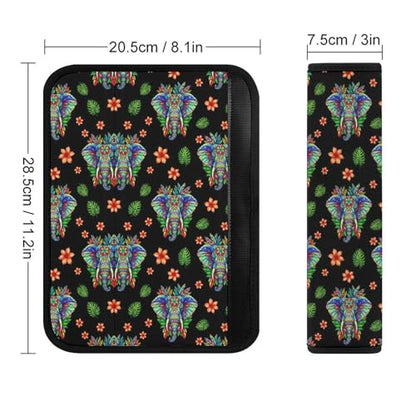 1 Pair Universal Soft and Comfortable Seat Belt Shoulder Pad for Kids, Stroller Pushchair High Chair, Tropical Elephant Boho Mandala Shoulder Protector, Anti-Slip Pad - color: Pattern 1215