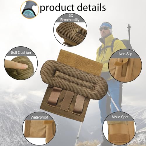 2 Pack Soft Breathable Shoulder Strap Pad guitar strap pad Tactical Vest Shoulder Pad,Mesh Pads with Tactical Gear - color: Khaki