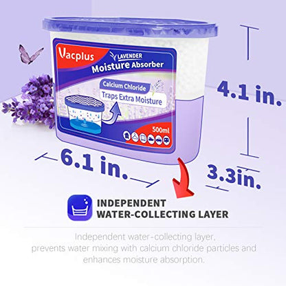 Vacplus Moisture Absorbers 6 Pack, Portable Humidity Absorber Boxes for Your Bathroom, Closet & Car, Dehumidifier with Lavender Fragrance, 10.5 Oz - size: 10.5OZ