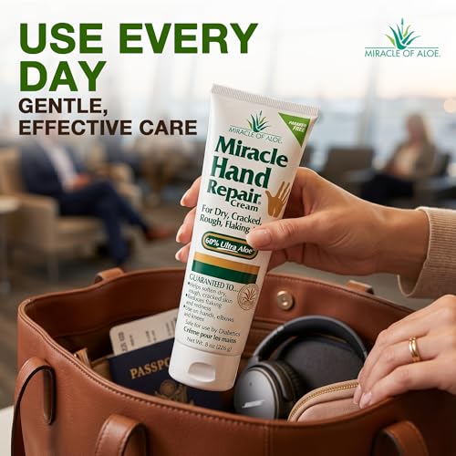Miracle Hand Repair Cream, Hand Cream For Dry Cracked Hands, 1 Oz, 12 Pack | 60% Aloe Vera Cream, Non Greasy Moisturizer For Working Hands, Fast Absorbing Lotion For Extremely Dry Skin, Travel Size - size: 1 Fl Oz (Pack of 12)