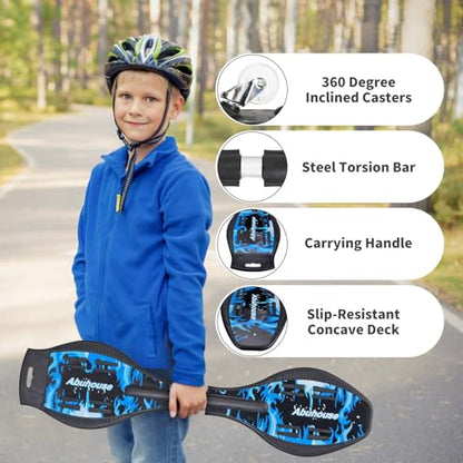Simcat Caster Board, Skateboard with 360-degree Casters and Illuminating Wheels, Lightweight Durable Twistboard for Kids, Teenagers and Adults - color: A