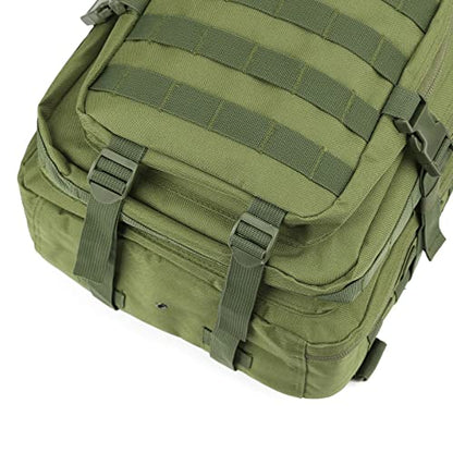 REEBOW GEAR Military Tactical Backpack for Men Large Army 3 Day Assault Pack Molle Hiking Daypack Bag (Green) - color: Green