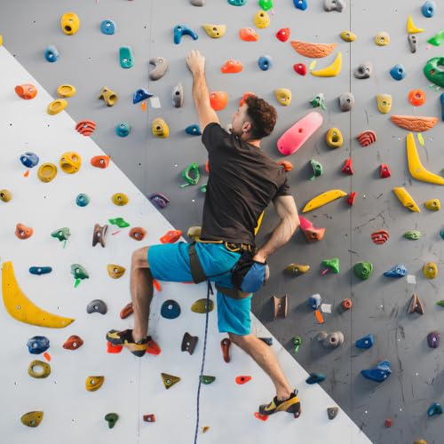 Luxshiny 2pcs Climbing Chalk Bags Large Capacity Polyester Chalk Pouches with Hard Brim and Drawstring for Rock Climbing Weightlifting Gymnastics Outdoor Activities