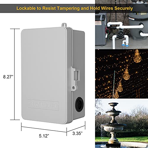 SURAIELEC Digital Pool Timer, 7-Day Programmable Digital Timer Switch, 40 AMP, 2HP, 120, 240, 277 VAC, Outdoor Indoor Heavy Duty Controller Box for Pool Pump, Water Heater, Lights, Powerful Appliances - style: 120-277VAC 1-2HP