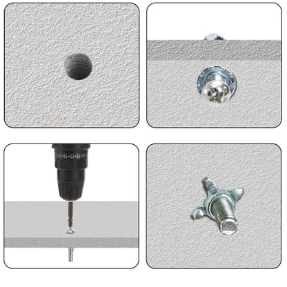 100 Pcs Expansion Screw Petal Nut, M4 M5 M6 M8 Hollow Wall Anchors Nuts Kit with Screws, Steel Drywall Anchors Jack Nuts for Sheet Metal, Gypsum Board, Thin Panels & DIY Projects