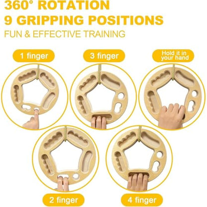 Hangboard Rock Climbing Wood Anti-Slip Grip Blocks | Wooden Hangboard for Climbing Training for Arm Workout Pull-up Training Indoor Outdoor Tree City