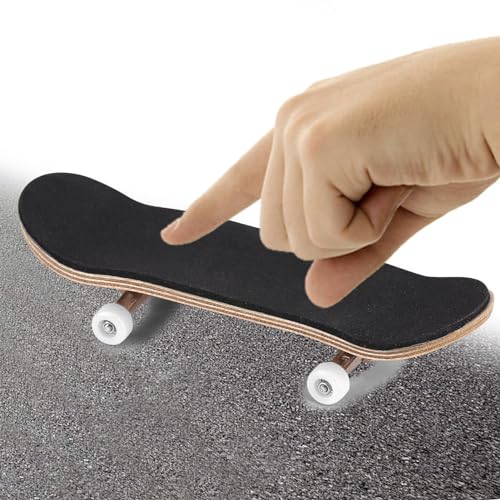 Milltrip Wooden Finger Skateboards, 1Pc Maple Wooden Alloy Fingerboard Finger Skateboards with Box Reduce Pressure Gifts (White) - color: White