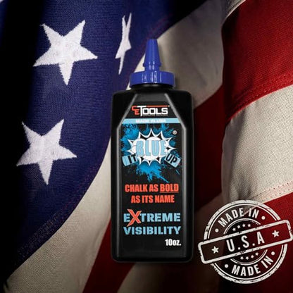 CE TOOLS Blue It Up® Marking Chalk, Color BLUE, EXTREME VISIBILITY, MADE IN USA -10 oz (283.5g) For Chalkline, Hydrophobic, Construction Chalk. - color: Blue