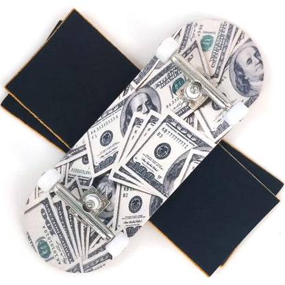 100 Dollar Bill - 34mm Wooden Pro Fingerboard Complete Set