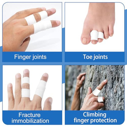 3 Rolls White Athletic Tape, 0.6 Inch Athletic Finger Tape, 32.8 Feet Each, Breathable & Waterproof Sports Tape for Joint & Muscle Support, Easy Removal No Residue