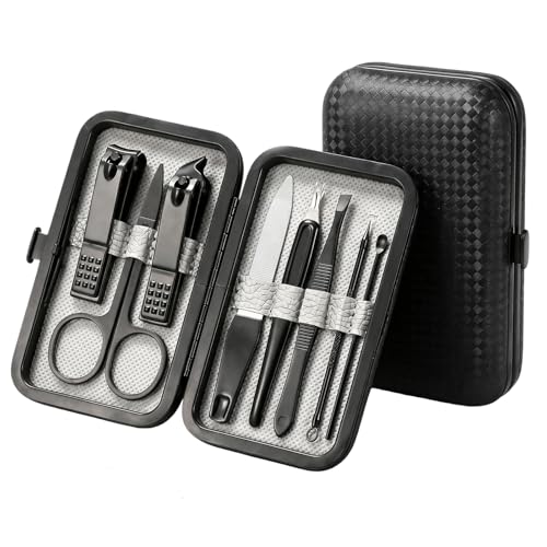 8-Pc Manicure Set,Stocking Stuffers for Men,Teen Boy,Gift Ideal for Husband | Nail Care Tools Support Fingernail, Toenail,Cuticle Grooming,Christmas Surprise for Boyfriend or Dad