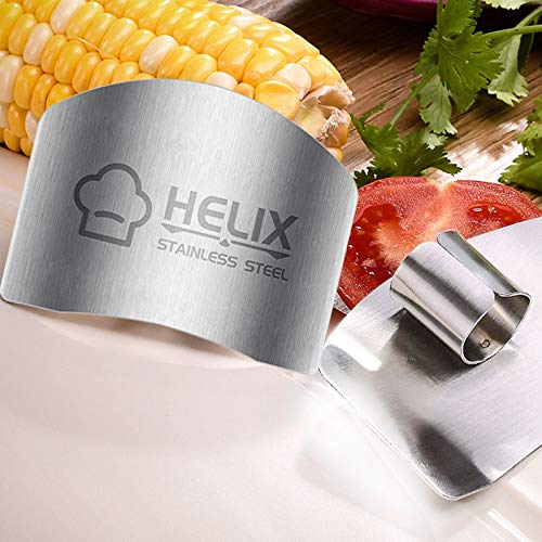 2 Pcs Finger Guard for Cutting aid, Kitchen Tool, Stainless Steel Knife Protector, Adjustable Hand Protect Fingers, Avoid Hurting, Slicing and Chopping, Silver - color: Silver 2