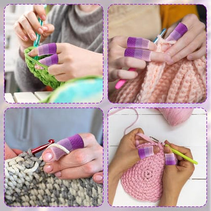 20PCS Crochet Finger Guard, 3.9-Inch Finger Covers Compression Crochet | Finger Sleeves for Knitting Finger Protector, Breathable Finger Cushion for Writing