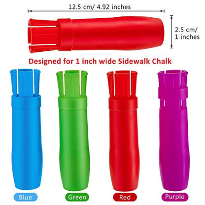 Outus 5 Pieces Sidewalk Chalk Holders Railroad Chalk Holder Jumbo Plastic Adjustable Clip for Kids Teachers Students Back to School Office Classroom (Bright Colors)