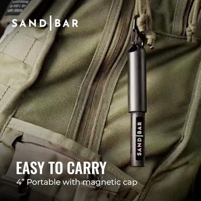 SandBar Callus Removal, Hand Callus Remover Salve Balm Stick for Working Hands, Lightweight Dead Skin Remover Tool Grit Surface, Knurled Handle, Magnetic Cap Hand File 4" - Black - color: Black