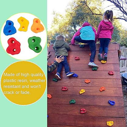 KAKO Rock Climbing Holds, Rock Wall Climbing Holds Kids, Climbing Wall Grips, Rock Climbing Wall for Kids Outside, Rock Climbing Holds for Kids with Mounting Hardware (25 Pcs)