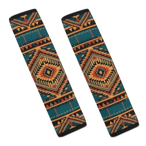 2 Pack Geometric Tribal Aztec Seat Belt Shoulder Pad Universal Fit Harness Pads Strap for Kids, Car Seats Pushchair Strollers High Chair Pushchair, Shock Absorption - color: Pattern 330