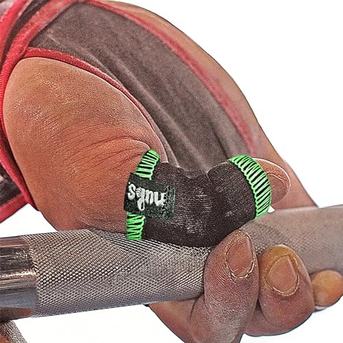 JerkFit Nubs Thumb Sleeves Protector for Hook Grip - Latex Free, Reusable, Washable Thumb Sleeve to Prevent Calluses, Blisters, Tears - for Olympic Weightlifting, Powerlifting, Gymnastics, Workouts - color: Neon Green, size: Medium