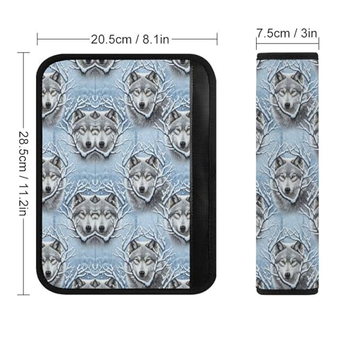 2 Pack Snow Wolf Seat Belt Cover Universal Fit Seat Belt Cushion for Kids, Stroller Pushchair High Chair, Neck and Shoulder Support - color: Pattern 260