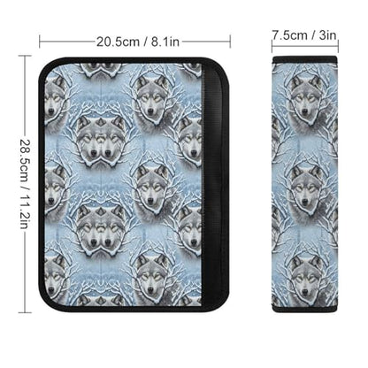 2 Pack Snow Wolf Seat Belt Cover Universal Fit Seat Belt Cushion for Kids, Stroller Pushchair High Chair, Neck and Shoulder Support - color: Pattern 260