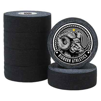 Bighorn Athletics Boxing Tape 1" × 45ft, 6 Rolls, Black | Extra sticky 1" athletic tape for boxing & hand wrapping. Strong adhesive, EZ-tear. Protects knuckles, no residue on skin. - color: Black