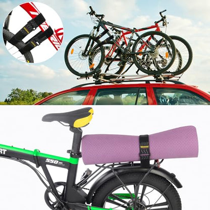 Trilancer Elastic Cinch Straps with Anti-Slip Strips, 2" x 18"(4 Pack) Hook and Loop Storage Straps with Buckle, Bundling Bands for Extension Cords, Cables, Ropes, Hoses, Bike, Boat, Pant Garters - size: 18"(4 pcs)