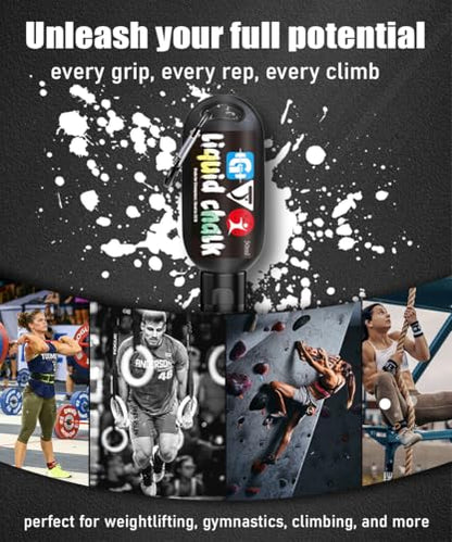 Liquid Chalk Mess-Free Gym Chalk 7’s Quick-Drying for Weightlifting, Gymnastics, Rock Climbing, Pole Dancing Sweat Resistant and Long Lasting for Stronger Hand - style: 5*1.69OZ