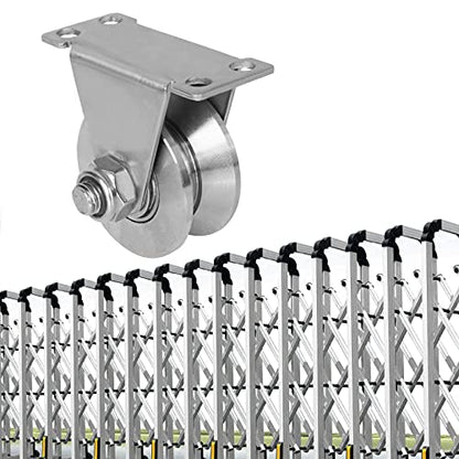 CertBuy 2 Pack 2 Inch V Groove Wheel Pulley, 304 Stainless Steel Silent Pulley Block, Heavy Duty Caster Wheels Sliding Gate Rollers Pressure Bearing Pulley, Loading 880lb for Handling and Moving