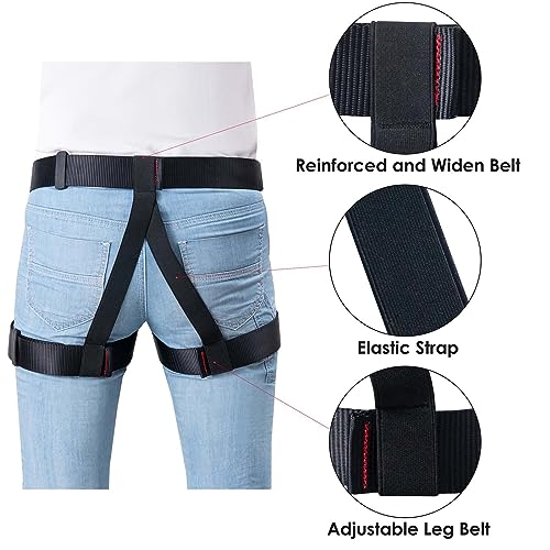 Caving & Rappelling Safety Belt for Ziplining, Fire Rescuing & Tree Climbing - Half Body Belt for Women & Men