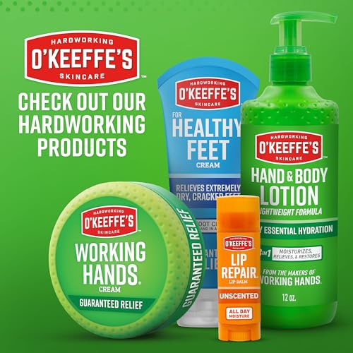 O'Keeffe's Working Hands Hand Cream for Extreme Dryness - 3 oz Travel Size Tube (1 Pack) - Repairing Skincare for Cracked, Dry Hands | camping-soaps-and-shampoos