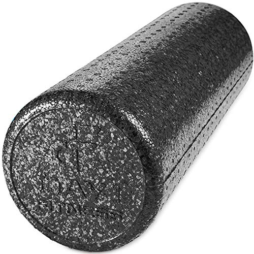 High Density Muscle Foam Rollers by Day 1 Fitness - Sports Massage Rollers for Stretching, Physical Therapy, Deep Tissue, Myofascial Release - Ideal for Exercise and Pain Relief - Solid Black, 18" - color: Solid Black, size: 18"