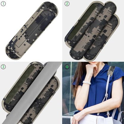 Ultra Thick & Breathable Universal Shoulder Pad Cushion for Bag - Long & Comfort - color: Camouflage Gray