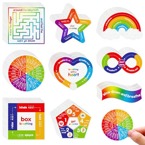 Libima 72 Pcs Anxiety Sensory Stickers Textured Stickers Fidget Mindfulness Sticker School Counselor Supplies Adult Sensory Items Anxiety Relief, 9 Styles (Bright Color) - color: Bright Color