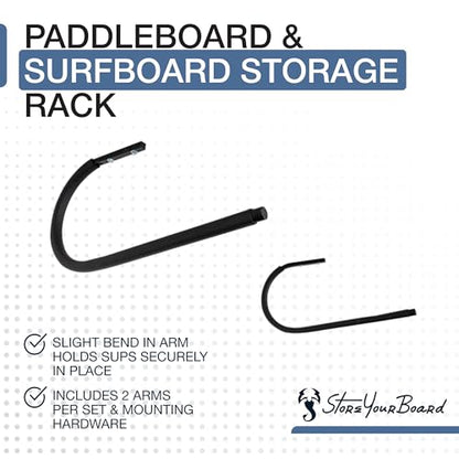 StoreYourBoard Stand Up Paddle Board and Kayak Rack - Surfboard Wall Mount and Garage Ceiling Storage Racks - Heavy-Duty Indoor Board and Paddle Organizer - Space-Saving Kayak Wall Mount - X-Large