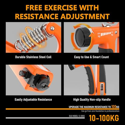 JKSHMYT Grip Strength Trainer Kits (5 Pack), Adjustable Resistance Forearm Strengthener, Hand Gripper Strengthener for Muscle Building