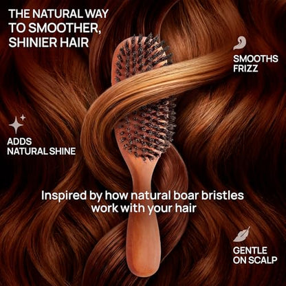 Boar Bristle Hair Brush, Fine & Thinning Hair, Pear Wood, Made in Germany | 100% wild boar bristle distributes natural oils for shine, gentle on fine or thinning hair. Pear wood, made in Germany. - size: Tibet