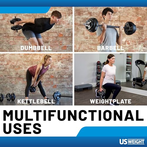 US Weight Weight Set for Home Gym - Barbell, Curl Bar or Multi-Use Options - Various Weight Options - size: 54LB, style: Multi-Use