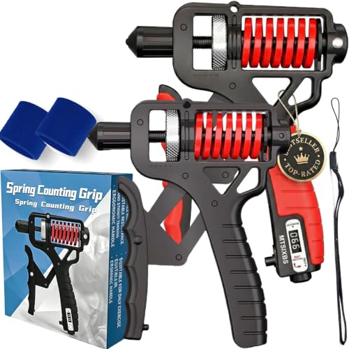 Ergonomic Adjustable H-Grip Hand Trainer – Forearm Strengthener with Counter, Adjustable 11-350 Lbs, TPR Non-Slip Handles, for Therapy & Strength Training - color: Mix, size: Mechanical display