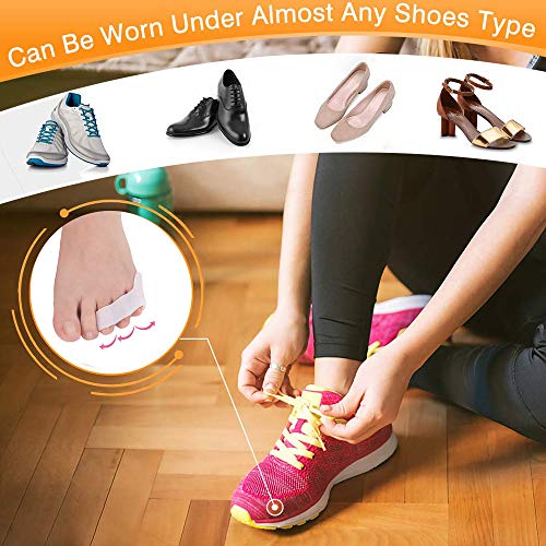 Pnrskter Pinky Toe Separator, 10Pcs Triple Gel Toe Protectors | Little Pinky Toe Spacer for Overlapping Toe, Curled Pinky Toes Separate and Protect, Relief from Friction