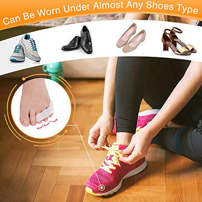 Pnrskter Pinky Toe Separator, 10Pcs Triple Gel Toe Protectors | Little Pinky Toe Spacer for Overlapping Toe, Curled Pinky Toes Separate and Protect, Relief from Friction