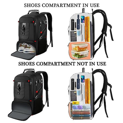 Boy School Backpack with Shoe Compartment,Gym Backpack with 17.3 inch Laptop Compartment for Men Women,Teens Bookbag College Student Travel Mochilas Escolares para Adolescentes - size: 17.3in