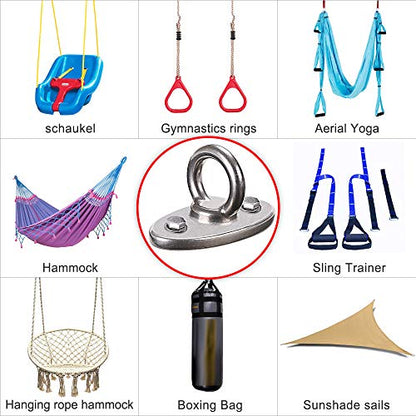 BeneLabel Wall Ceiling Mount Bracket for Suspension Strap Trainer, 2800lb Capacity, Body Weight Strength Training Systems, Aerial Yoga Swing, Resistance Band,Hammock,Battle Rope, Boxing Equipment - color: 1 closed