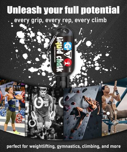 Liquid Chalk Mess-Free Gym Chalk 7’s Quick-Drying for Weightlifting, Gymnastics, Rock Climbing, Pole Dancing Sweat Resistant and Long Lasting for Stronger Hand - style: 2x48g+1x96g