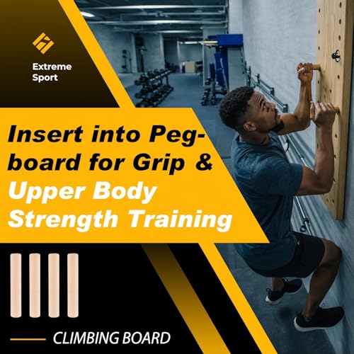 Qunclay Climbing Hard Wood Pegs for Peg Boards, 6.5" in Length Oak Peg Board Climbing Holds for Body Building, Grip/core Strength and Endurance Training