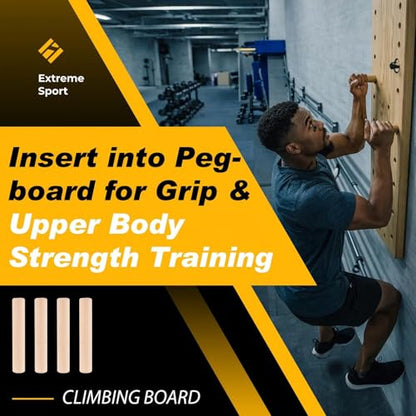 Qunclay Climbing Hard Wood Pegs for Peg Boards, 6.5" in Length Oak Peg Board Climbing Holds for Body Building, Grip/core Strength and Endurance Training