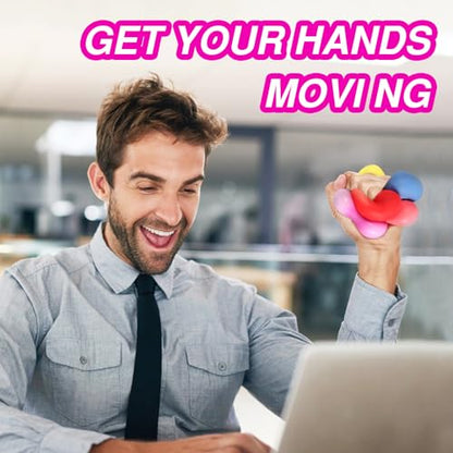 24 Pack Slow Rising Stress Cube , Dough Stress Balls Soft Fidget Squishy Toys for Anxiety Relief, Pull Stretch Classroom Prize Party Favors Toys for Kids