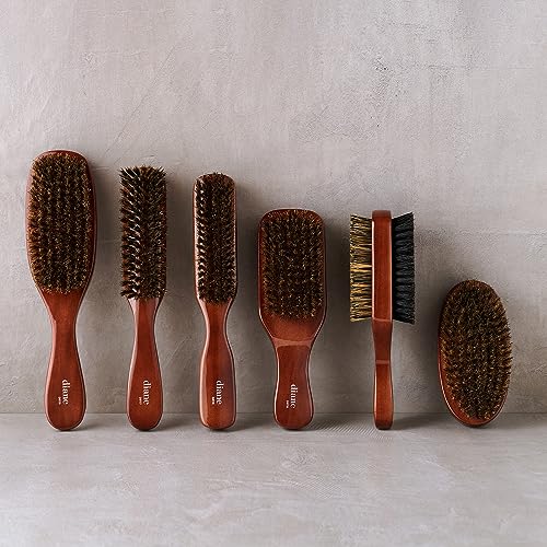 Diane Premium 100% Boar Bristle Styling Brush for Men and Barbers – Medium Bristles for Thick Coarse Hair – Use for Detangling, Smoothing, Wave Styles, Soft on Scalp, Restore Shine and Texture - style: 7 Row Styling