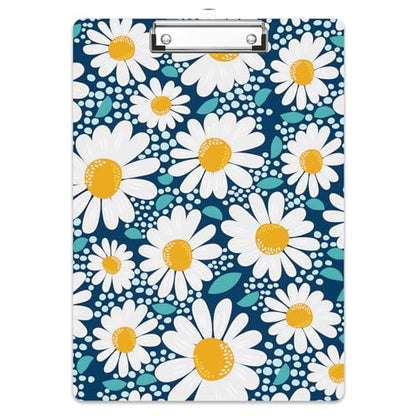 Rimilak Wood Clipboard, 8.5x11 Hardboard Clip Board, Daisy Flower | Fun Design, Cute Custom Pattern, 9 x 12.5 in Letter Size for Classroom, Teachers, Kid, Woman, School & Office Supply - color: Daisy Flower